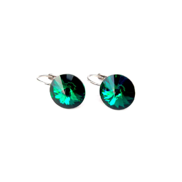 Crystal acél fülbevaló (Emerald)