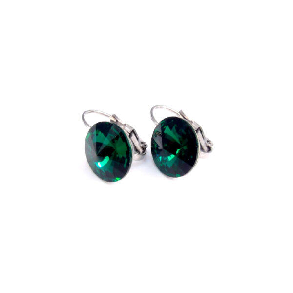 Crystal acél fülbevaló (Emerald) - Image 2