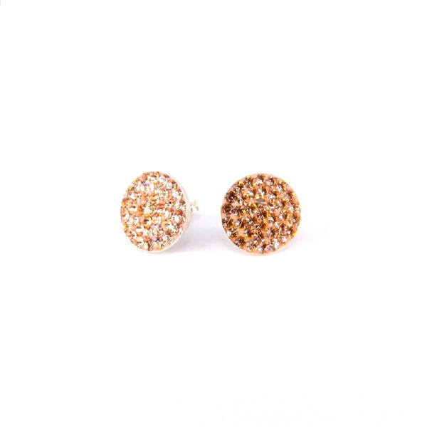 Ezüst fülbevaló - Rosegold - 12 mm