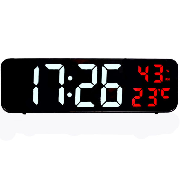 Tükrös digitális LED asztali ébresztő óra - Fekete alapon piros kijelzéssel