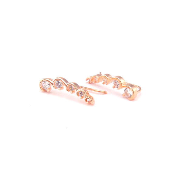 Ezüst fülcimpa fülbevaló - Rose gold szín