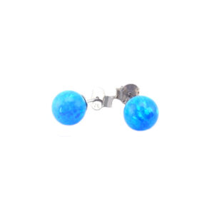 Ezüst fülbevaló - Kék Opál - 0,7 mm