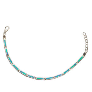 Ezüst karkötő - Kék Opál