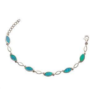 Ezüst karkötő - Kék Opál