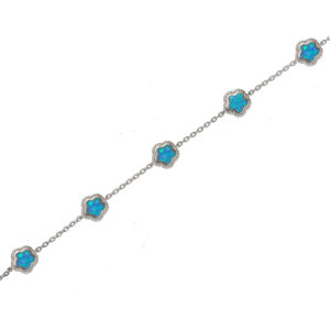 Ezüst karkötő - Kék Opál
