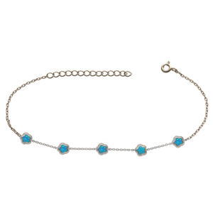 Ezüst karkötő - Kék Opál
