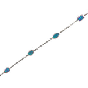 Ezüst karkötő - Kék Opál