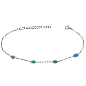 Ezüst karkötő - Kék Opál