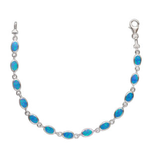 Ezüst karkötő - Kék Opál