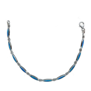 Ezüst karkötő - Kék Opál