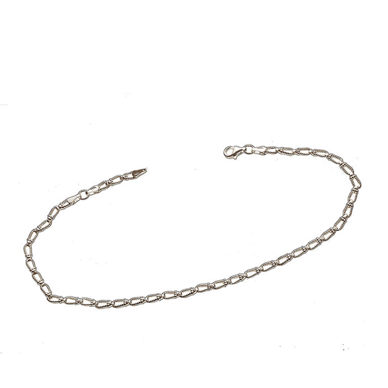 925-ös finomságú ezüst női bokalánc, vésett mintával,