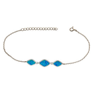 Ezüst karkötő - Kék Opál