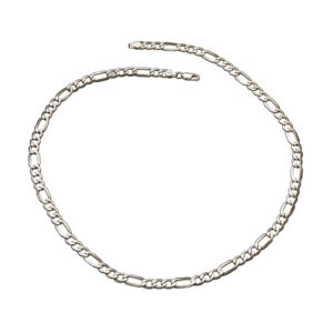 925-ös finomságú ezüst férfi nyaklánc, figaro minta, üreges szemekkel,