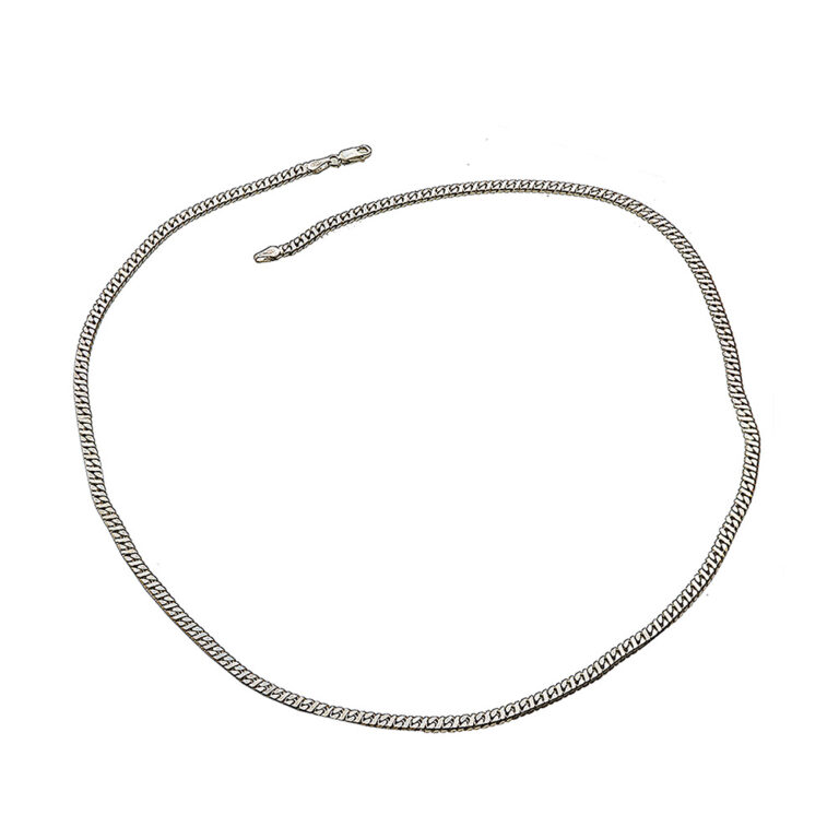 925-ös finomságú ezüst férfi nyaklánc, tömör szemekkel, dollár minta,