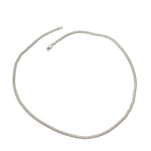 925-ös finomságú ezüst férfi nyaklánc, ródiumozott, tömör szemekkel, dollár minta,