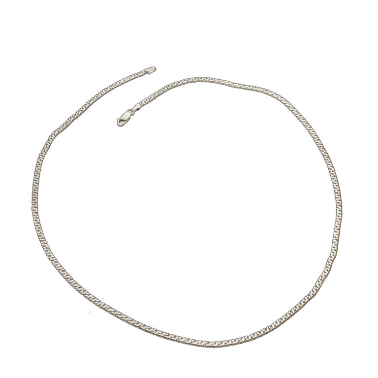 925-ös finomságú ezüst férfi nyaklánc, ródiumozott, tömör szemekkel, dollár minta,