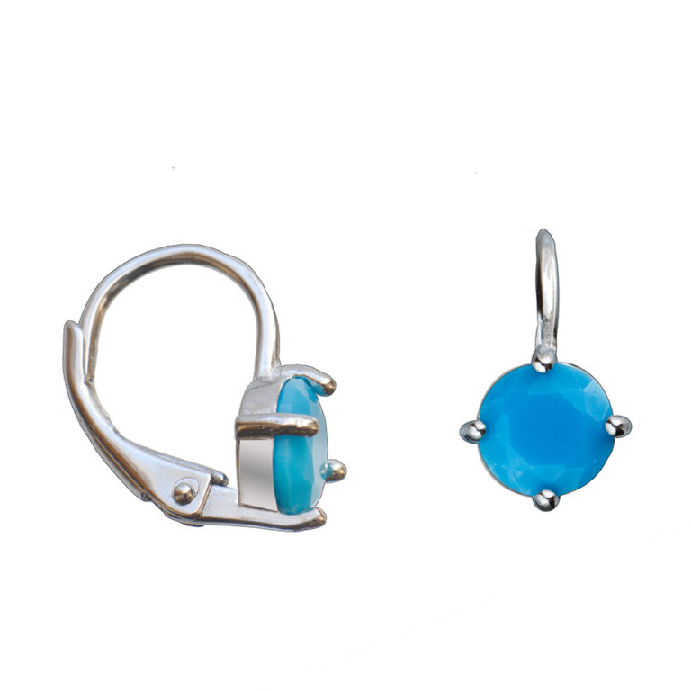 925-ös finomságú ezüst fülbevaló világos kék cirkónia kövel