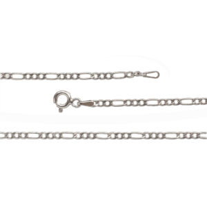 925-ös finomságú ezüst női nyaklánc, figaro minta, üreges szemekkel,