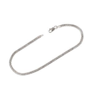 925-ös finomságú ezüst férfi karkötő, dollár minta, tömör szemekkel, ródiumozott