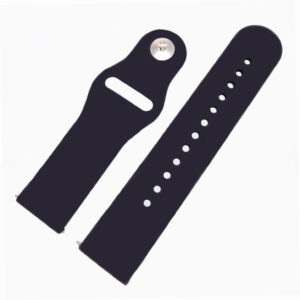 Szilikon óraszíj - Fekete - 20,22 mm