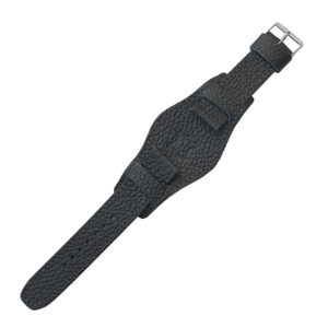 Magyar gyártású, jó minőségű valódi bőr pilóta óraszíj, fekete rusztikus színben.