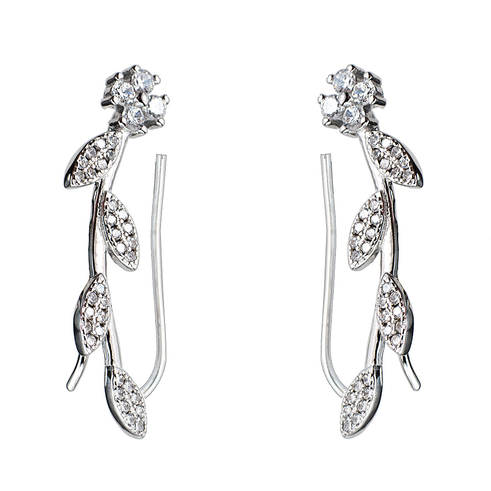 Ezüst fülcimpa fülbevaló - Virág mintával 1 Ezüst fülcimpa fülbevaló - Virág mintával